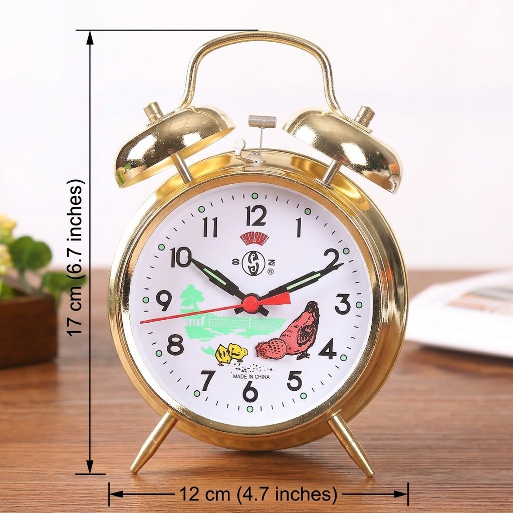 Twin-Bell Mechanical Alarm Clock