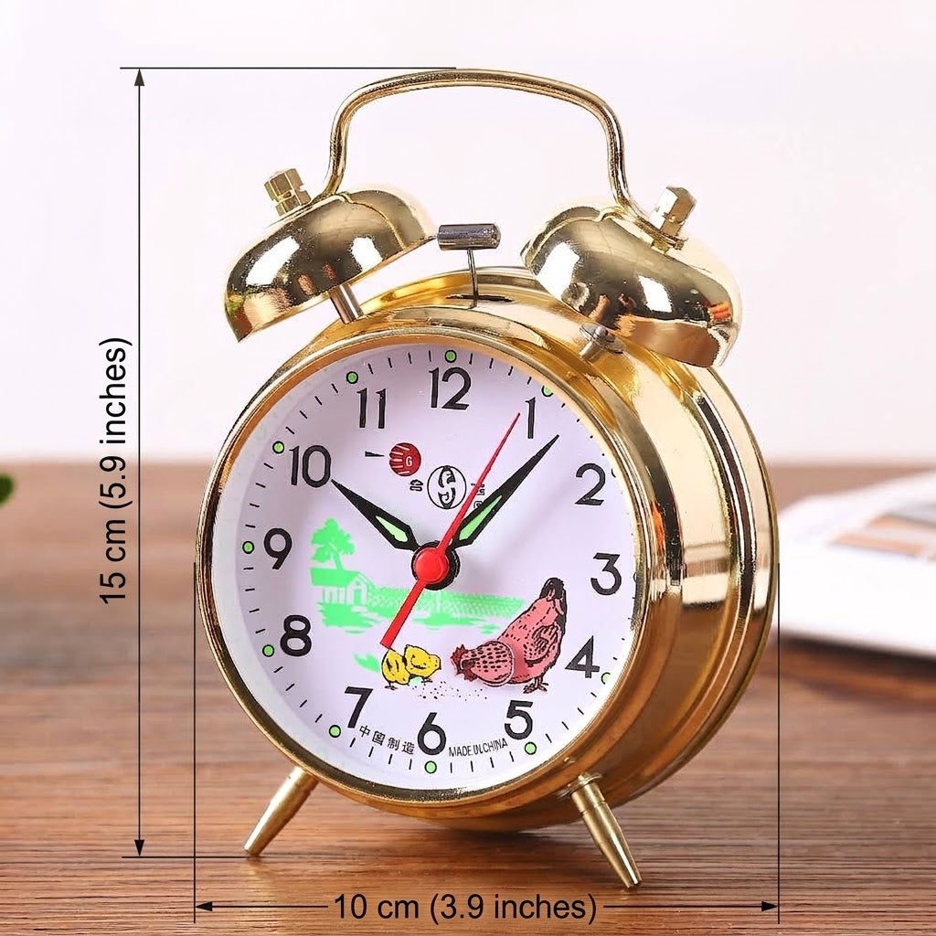 Twin-Bell Mechanical Alarm Clock