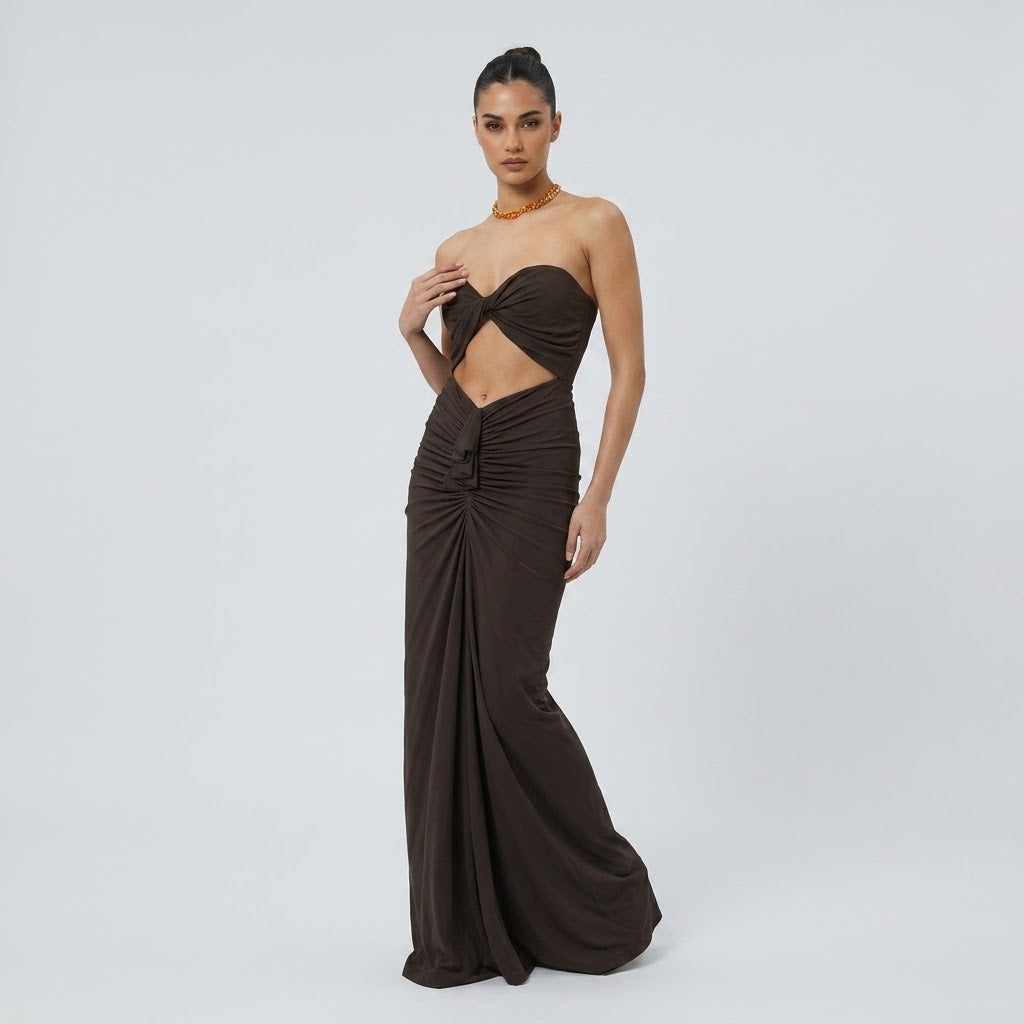 Cut-Out Twist-Front Maxi Dress