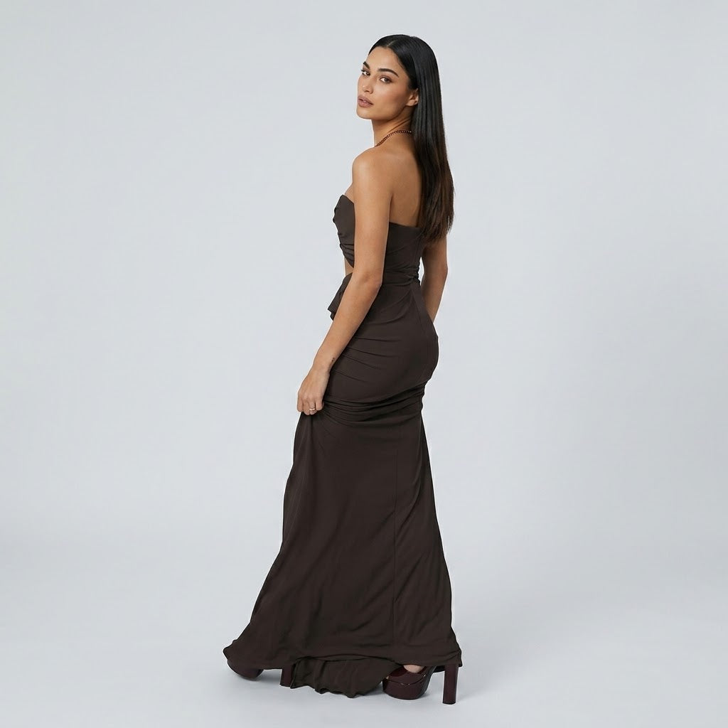 Cut-Out Twist-Front Maxi Dress