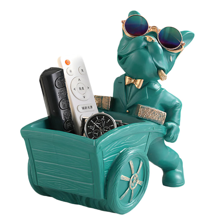 Indoor/Outdoor Trolley Dog Statue Multipurpose Decorative Storage Tray