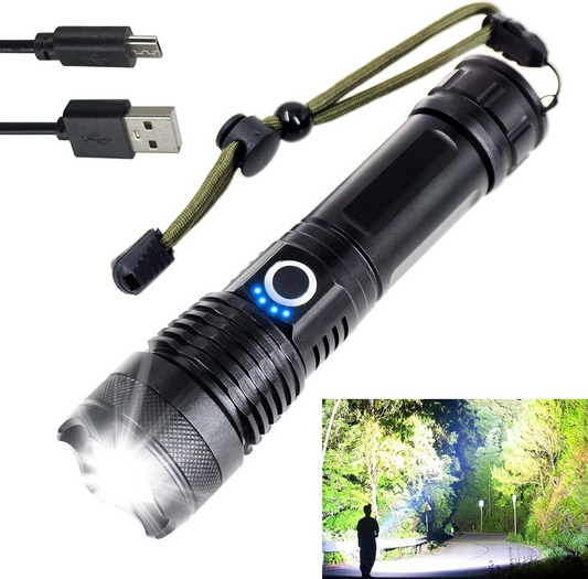 USB Rechargeable Super Bright P50 LED Tactical Flashlight