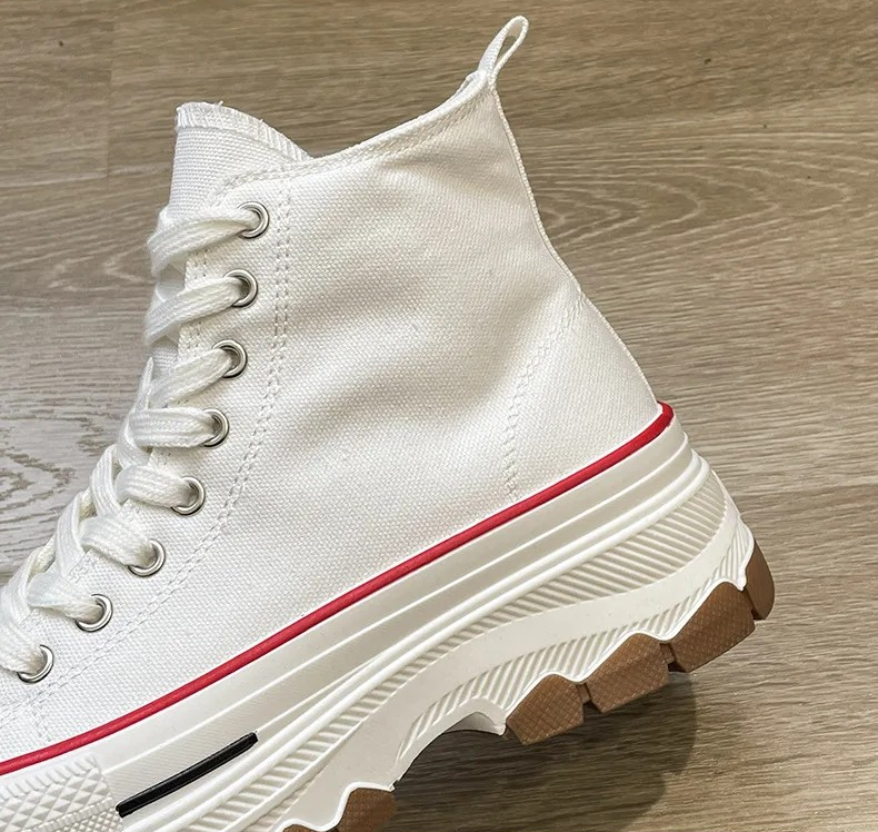 Platform High-Top Canvas Sneakers for Women