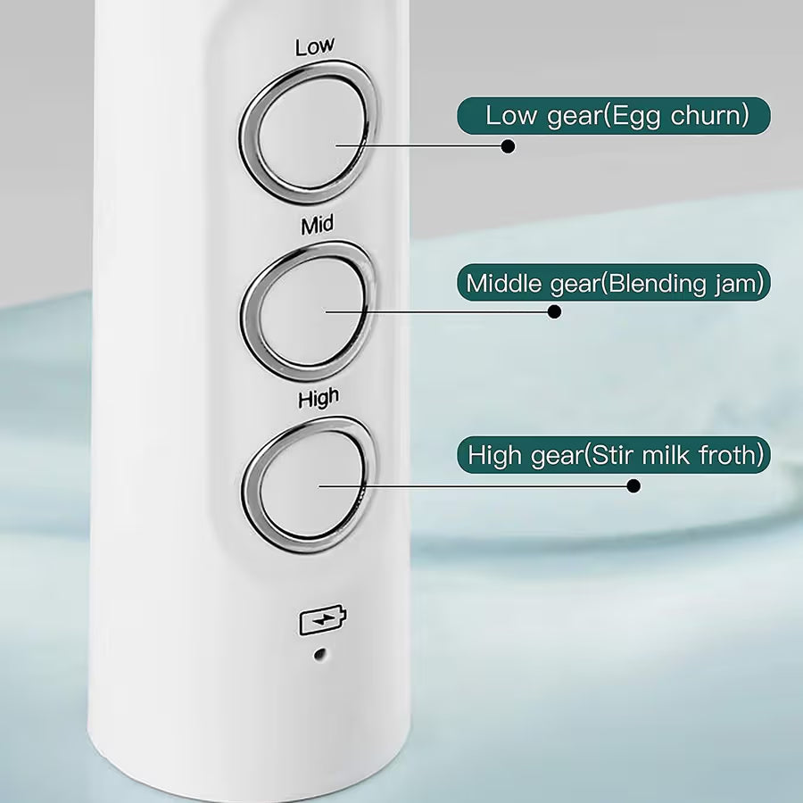3-in-1 Electric 3-Speed Milk Frother & Mixer – USB Rechargeable