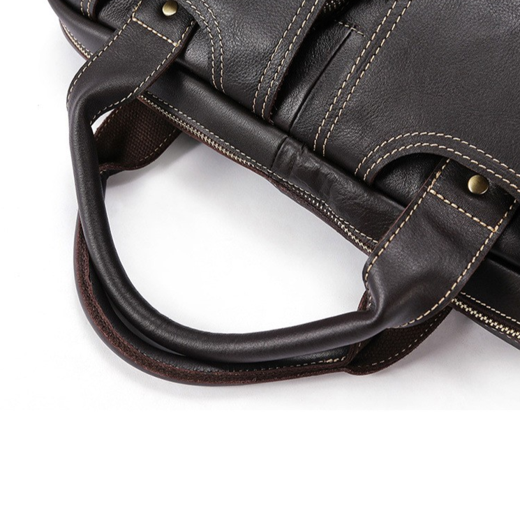 Men's Vintage-Style Briefcase/Messenger Bag – Genuine Leather