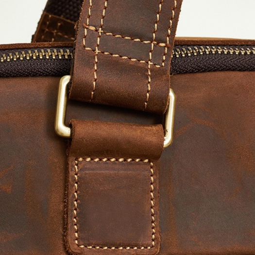 Men's Vintage Crazy Horse Leather Briefcase