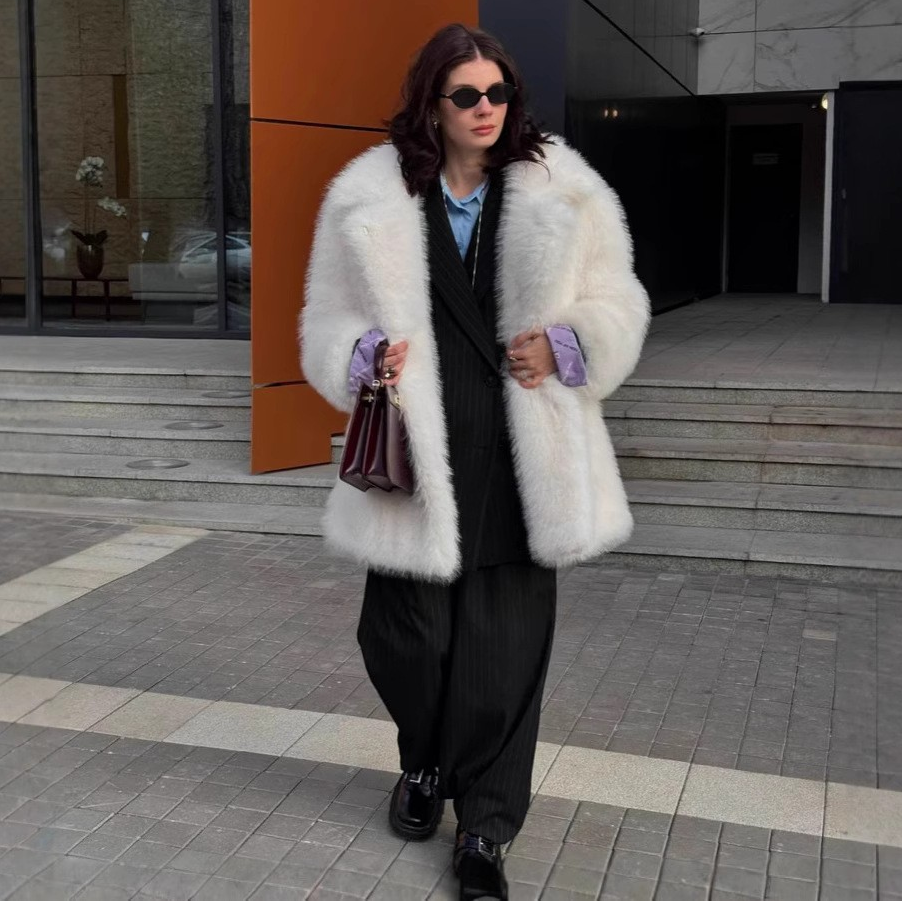 Faux Fur Mid-Length Coat