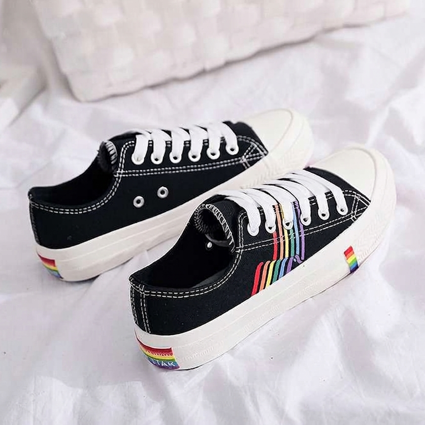 Women's Rainbow Canvas Sneakers