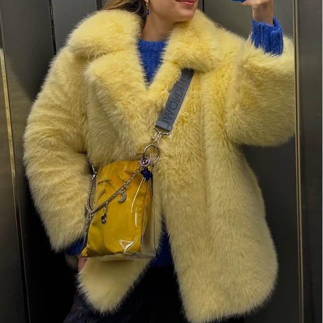 Faux Fur Mid-Length Coat
