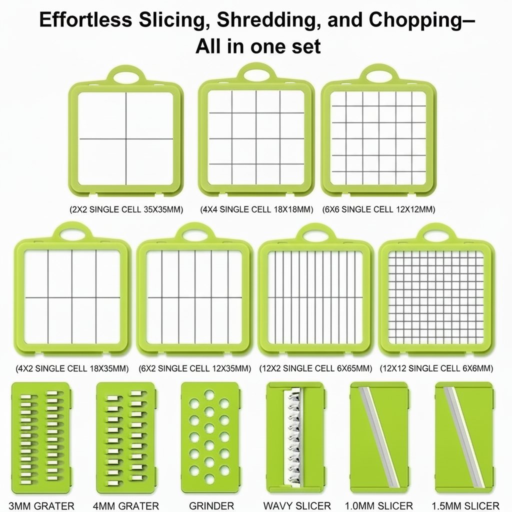 22-in-1 Multifunctional Vegetable Chopper and Slicer with Strainer & Storage Container