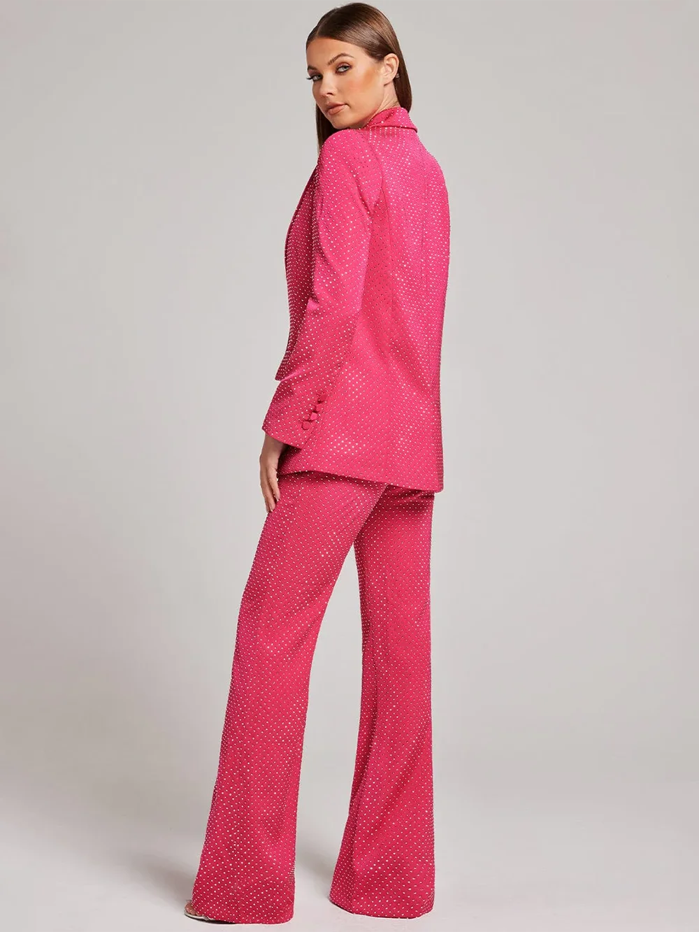 3-Piece Crystal-Embellished Pantsuit