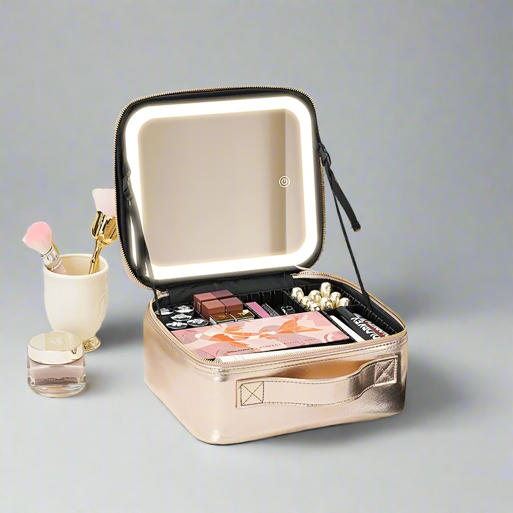 Waterproof Makeup Case with Detachable LED Mirror