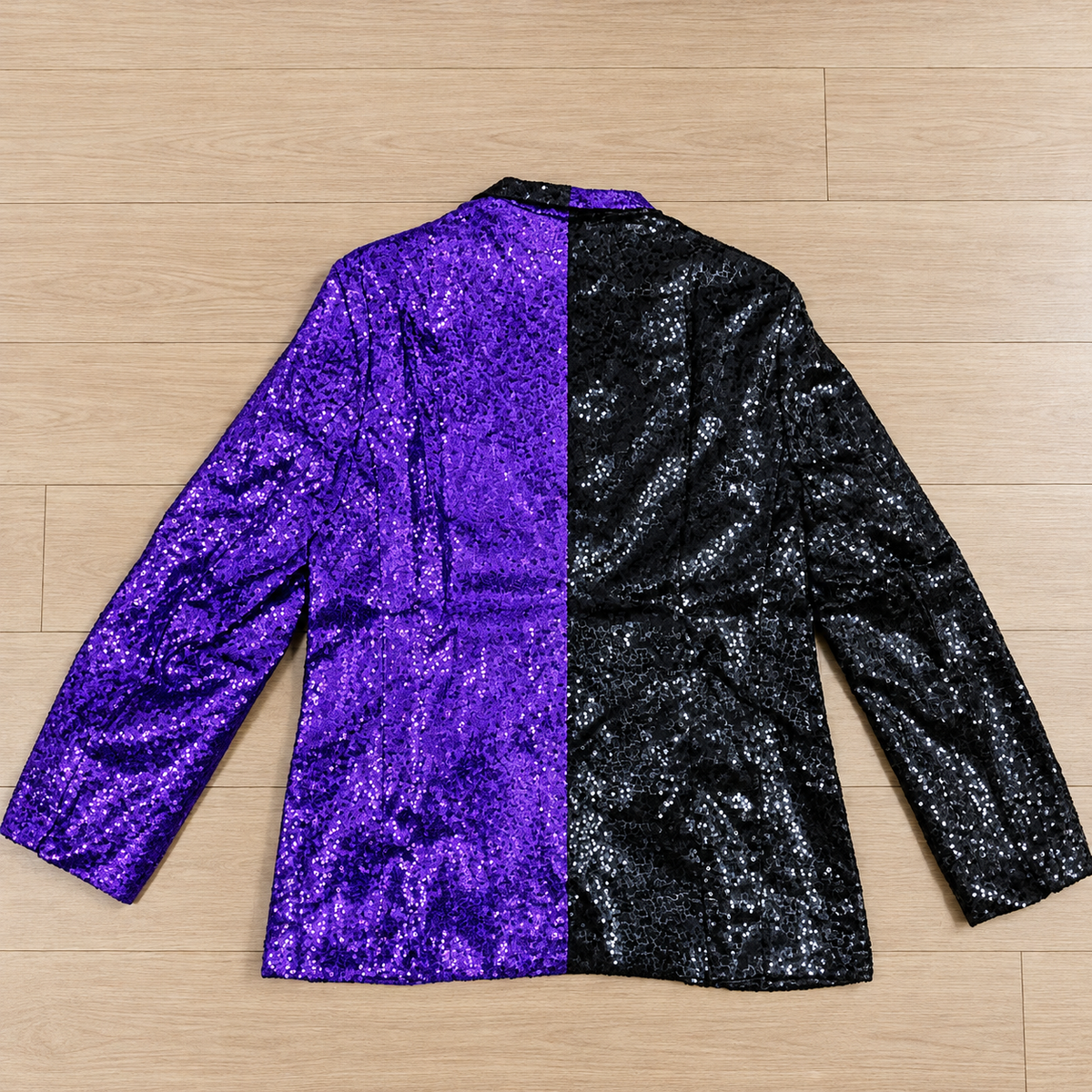 Men's Colorblock Split-Sequin Tuxedo Blazer
