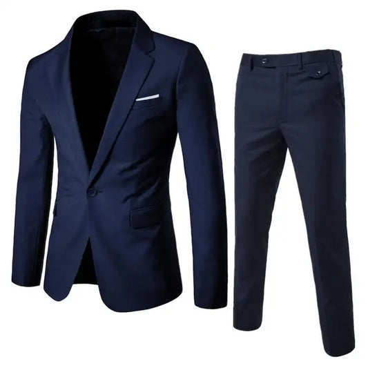 Men's 2-Piece Slim Fit Business Suit, Blazer & Pants