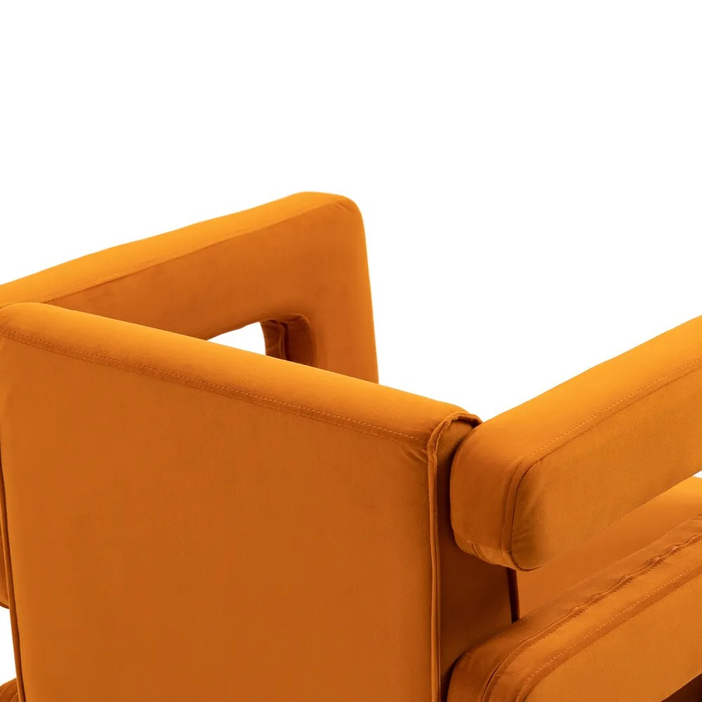 Luxury Tufted Velvet Accent Chair with Metal Frame