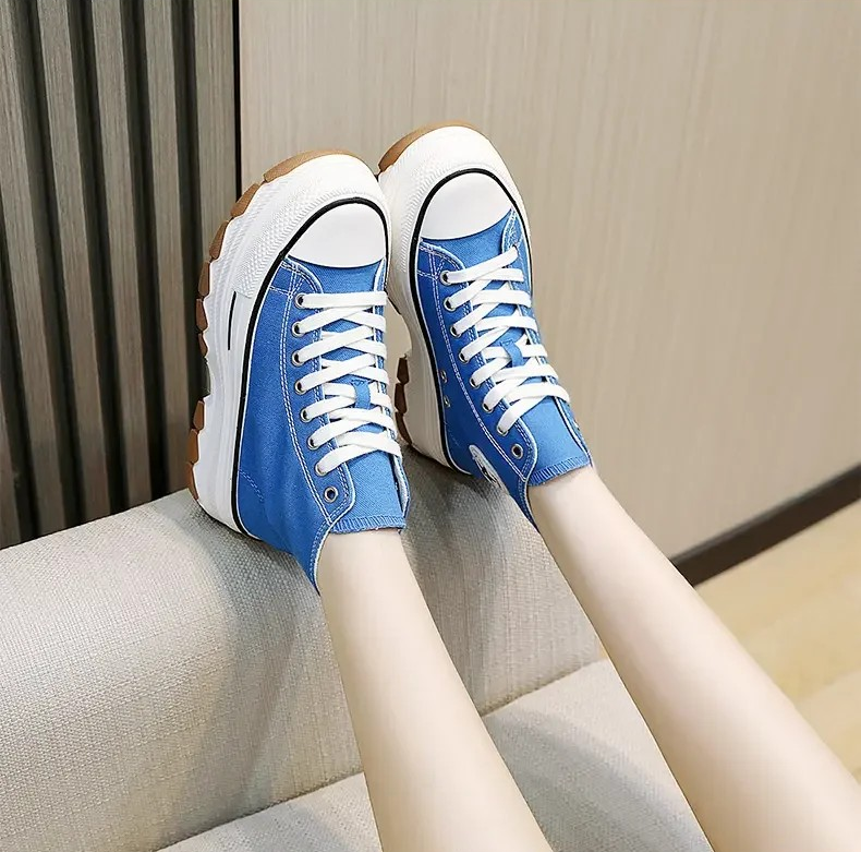 Platform High-Top Canvas Sneakers for Women