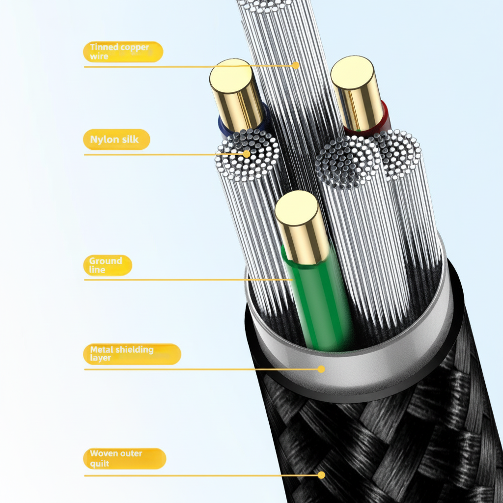 100W Super Fast 540° Rotating Magnetic Charging Cable for Type-C, Micro-USB, and Lightning