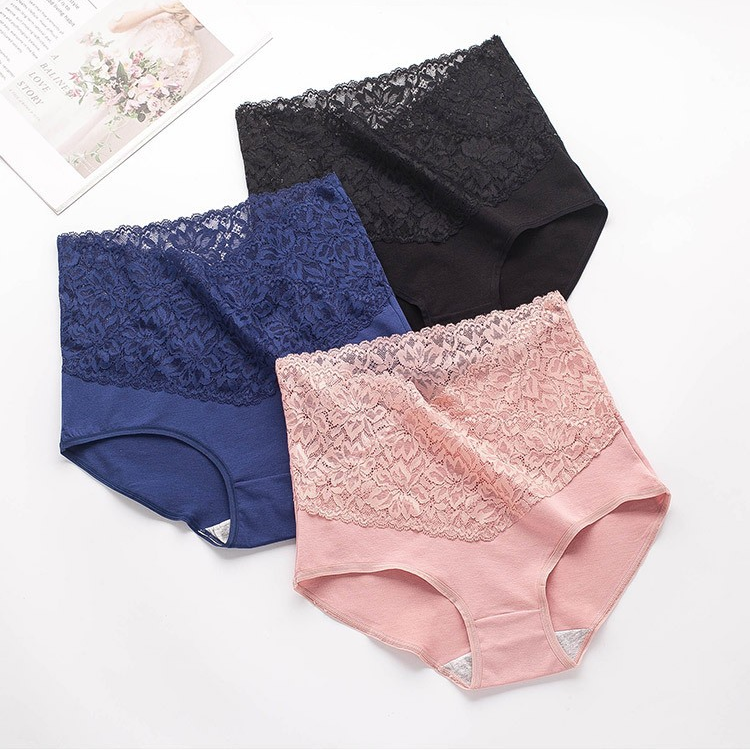 High-Waisted Seamless Lace Panties