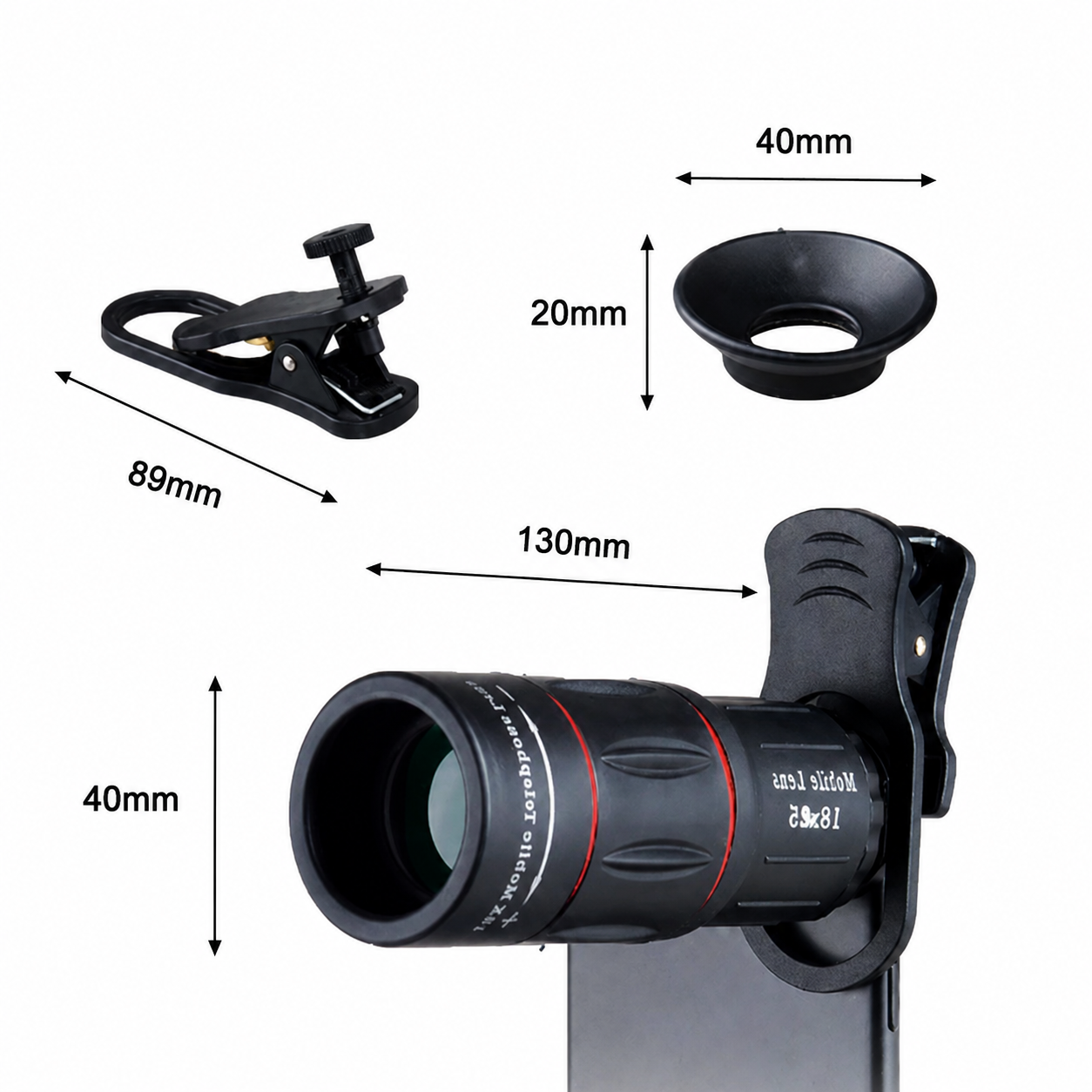 APEXEL 18x/125x Optical Zoom Telephoto Lens Kit, Mobile Phone Telescope