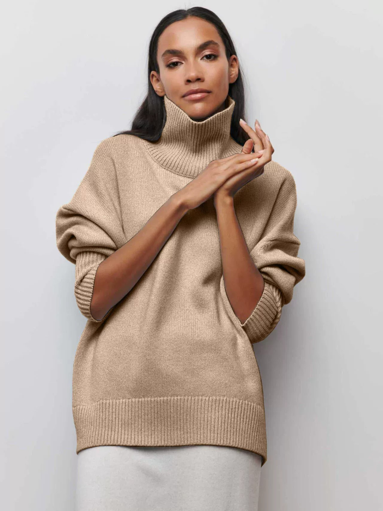 Oversized Wool Turtleneck Sweater
