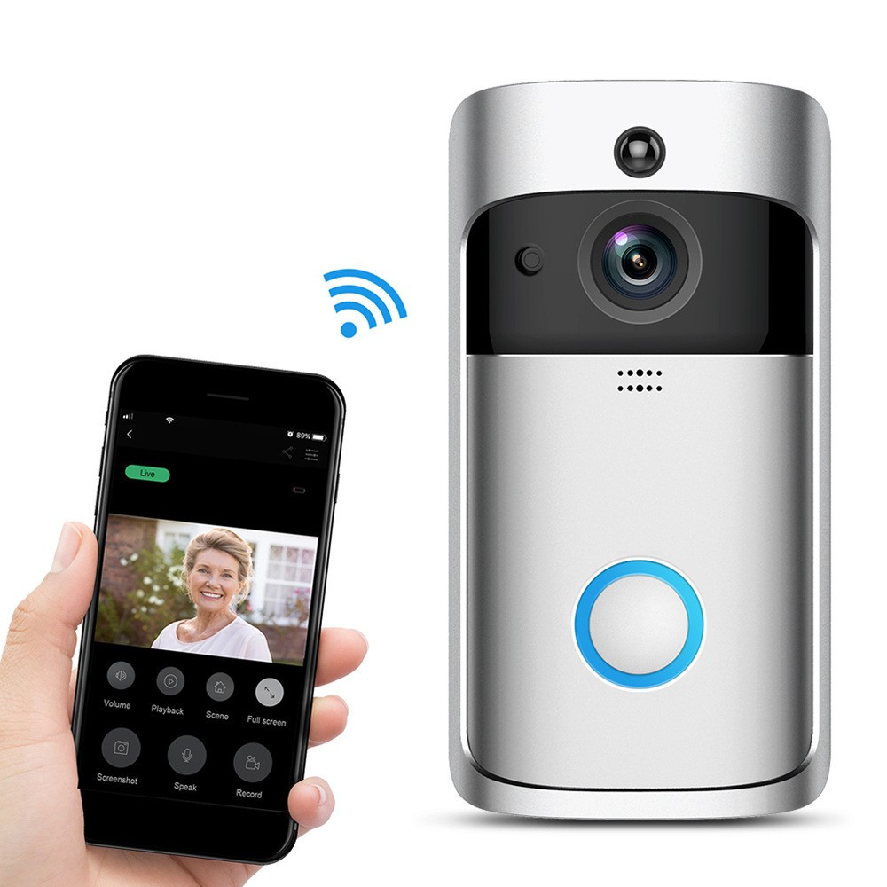 720p HD V5 Smart WiFi Video Doorbell with Night Vision, PIR Motion Detection and Two-Way Audio