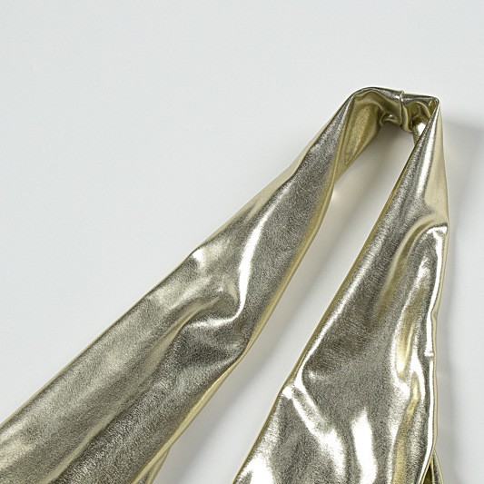 Cowl Neck Plunge Metallic Mini Dress
