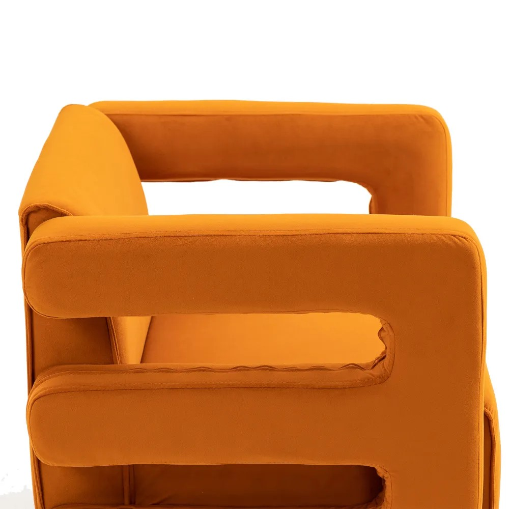 Luxury Tufted Velvet Accent Chair with Metal Frame