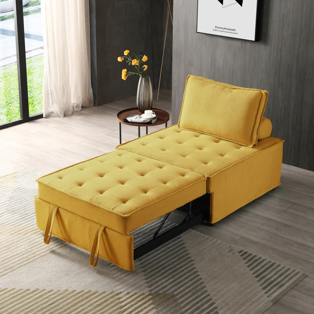 3-in-1 Pull-Out Ottoman Sofa Bed