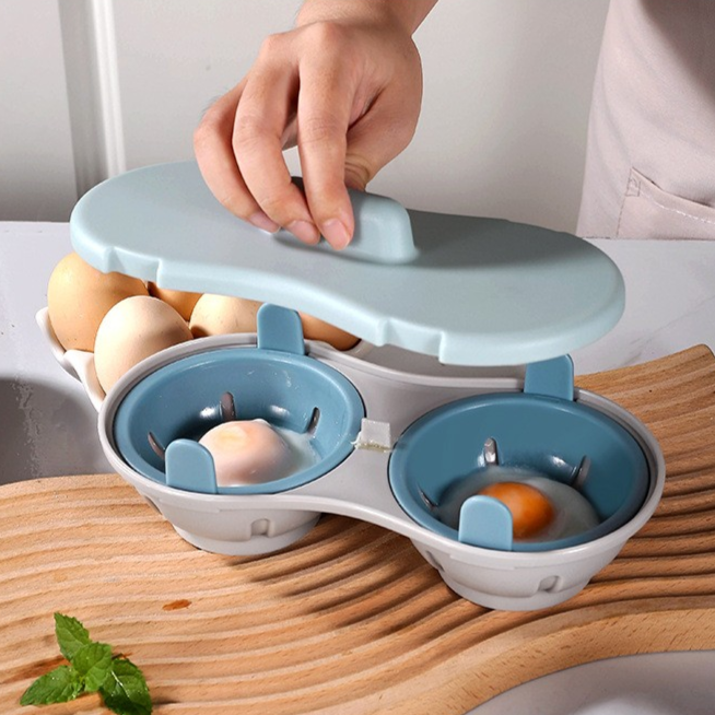 2-Cavity Microwave Egg Cooker and Poacher