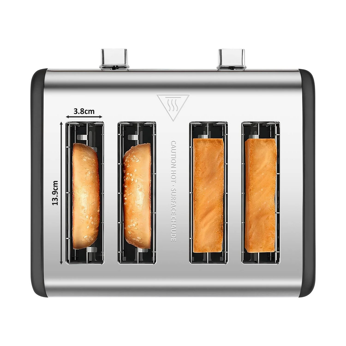 CUSIMAX 4-Slice Extra-Wide Slot Toaster with LED Display & Smart Controls