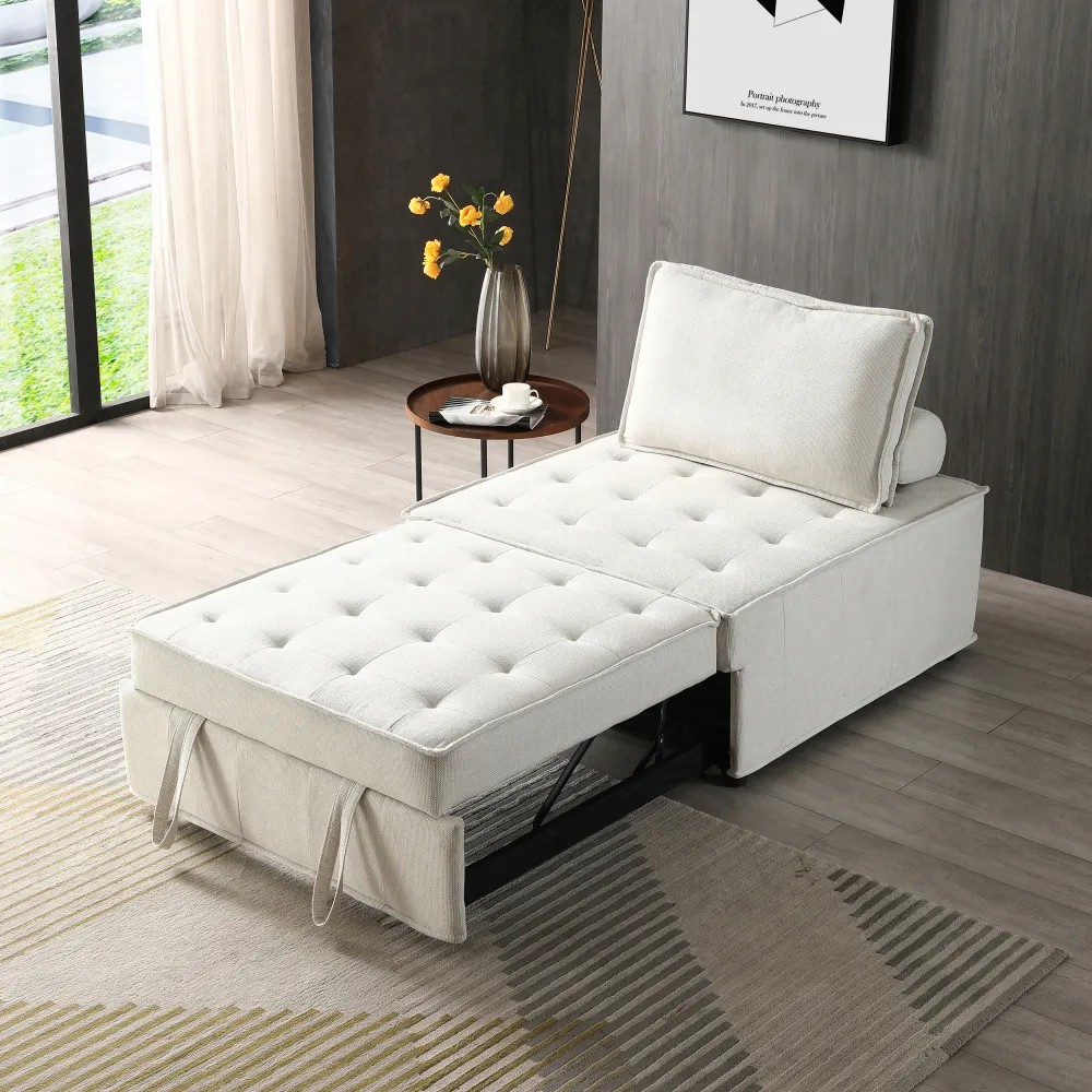 3-in-1 Pull-Out Ottoman Sofa Bed
