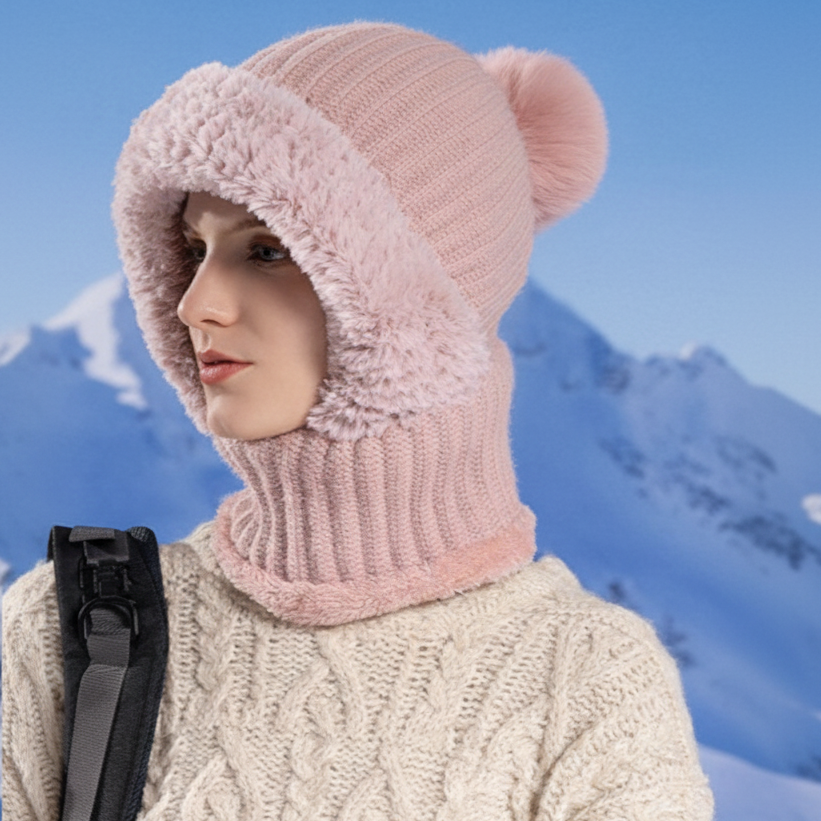 3-in-1 Women's Knit Beanie Hat