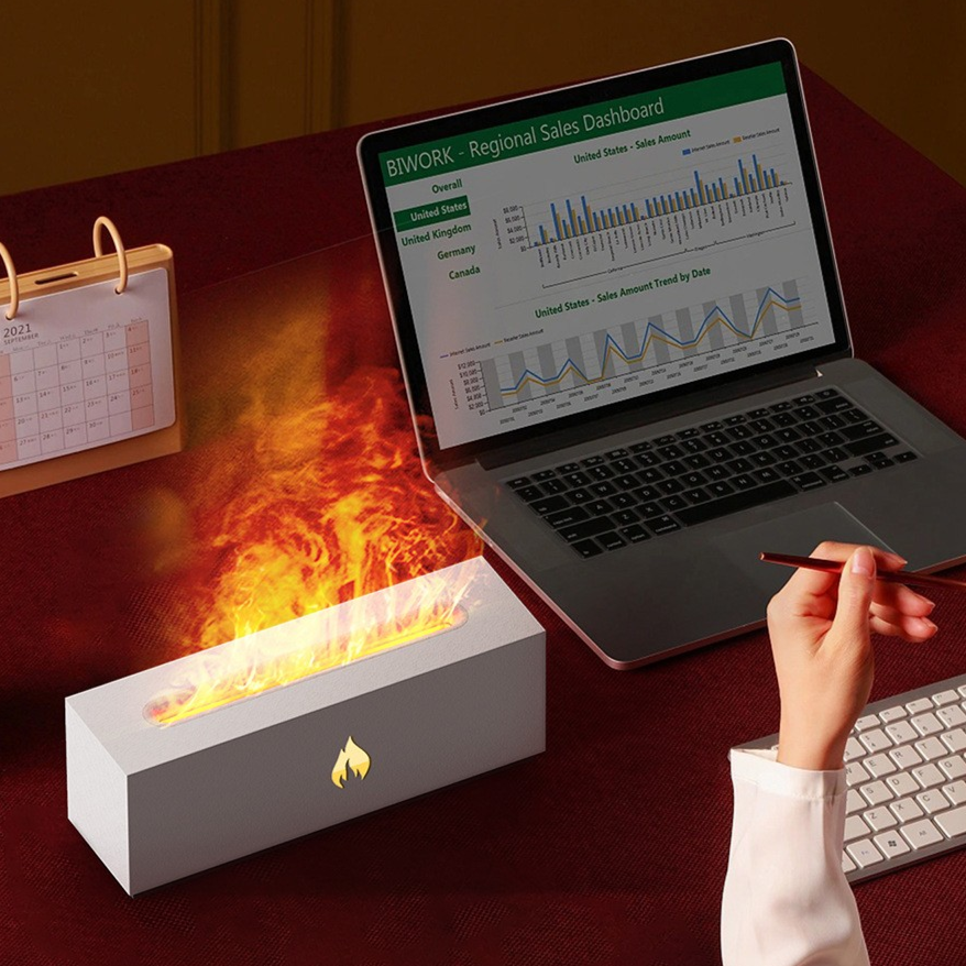 Flame Essential Oil Aroma Diffuser, Air Humidifier with Aromatherapy Functionality, Quiet Operation