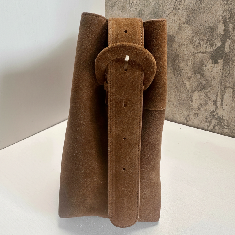 Retro Suede Slouchy Tote Bag