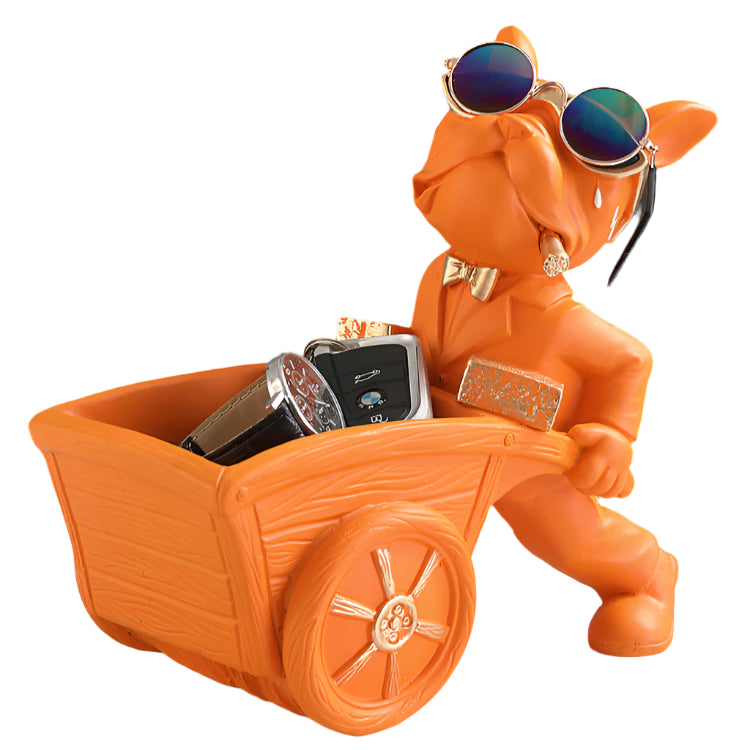 Indoor/Outdoor Trolley Dog Statue Multipurpose Decorative Storage Tray