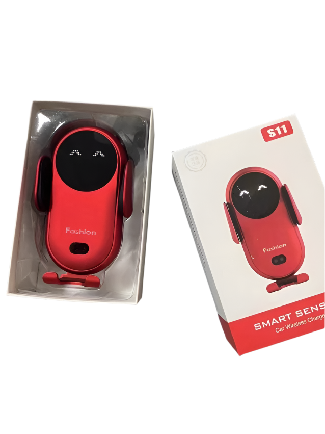 15W S11+ Fast Charging Smart Infrared Sensor Wireless Car Phone Mount