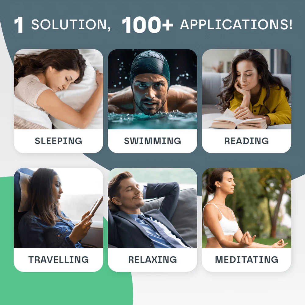 4-Pair Noise-Reducing Silicone Earplugs with Carrying Case