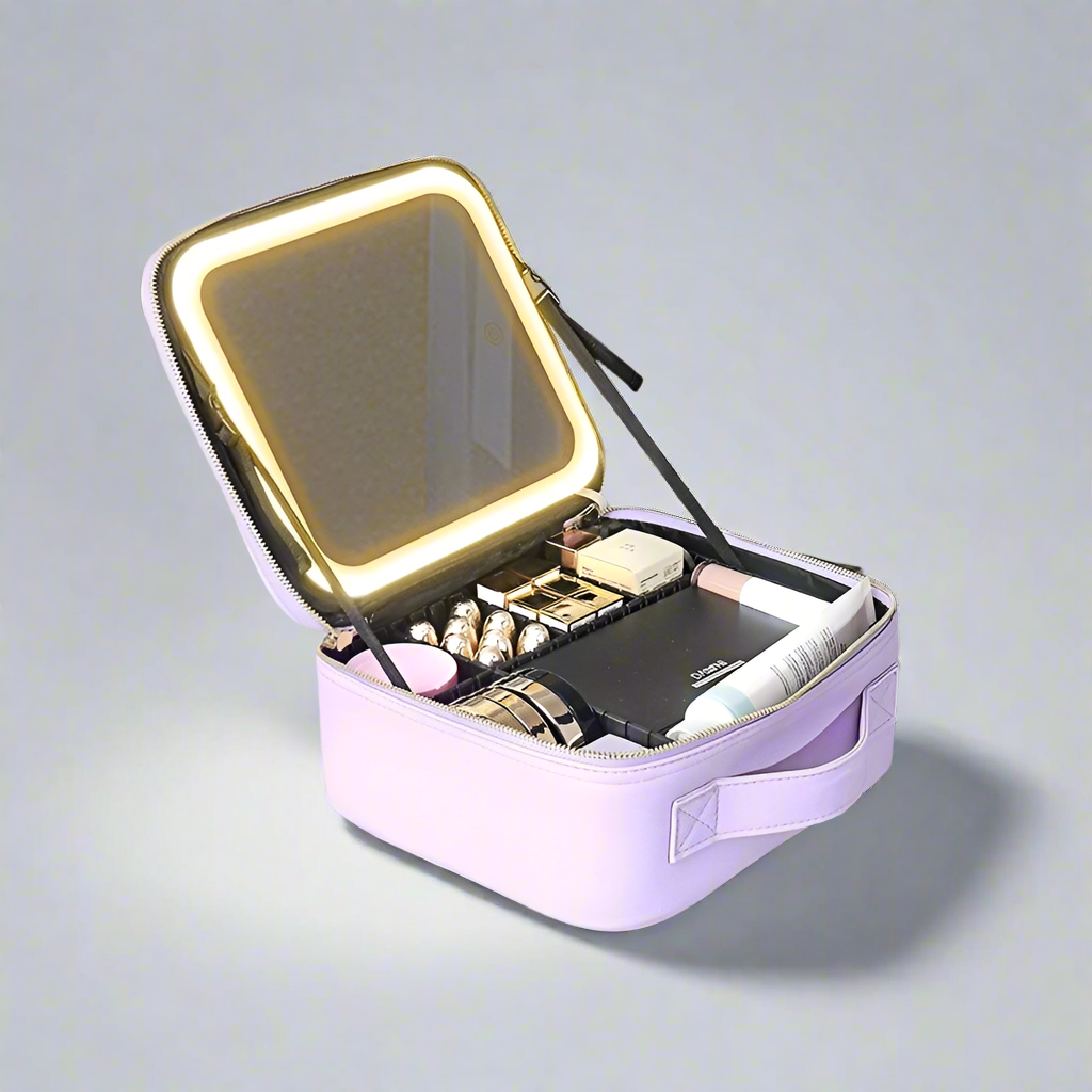 Waterproof Makeup Case with Detachable LED Mirror