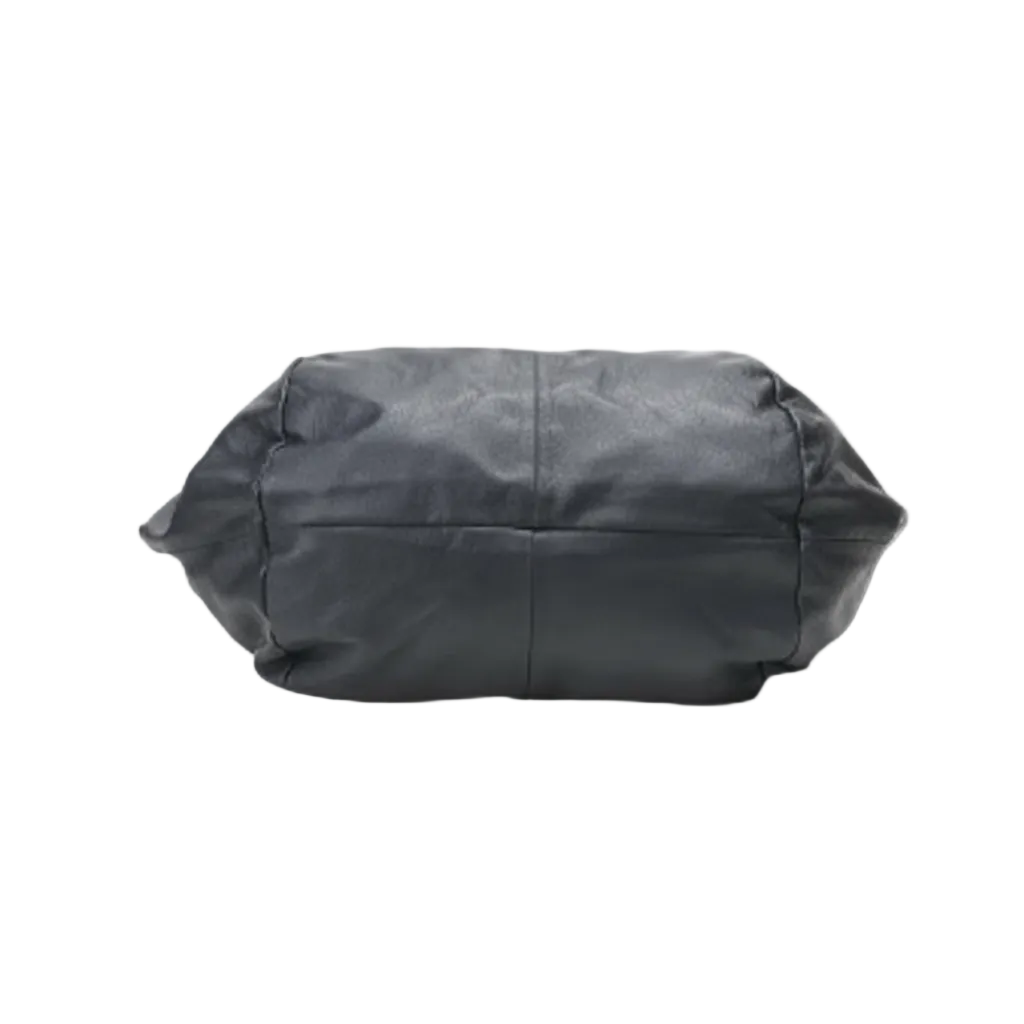 Genuine Cowhide Leather Slouchy Shoulder Bag