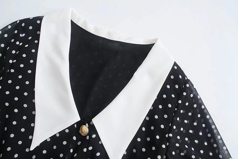 Polka Dot Chiffon Mini Dress