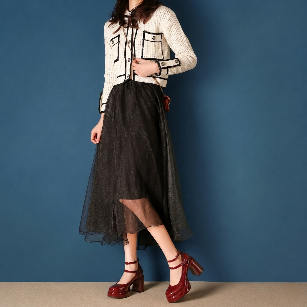 Mary Jane Platform Block Heel Pumps