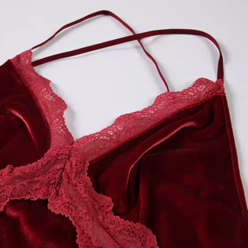 Velvet Midnight Lace Slip