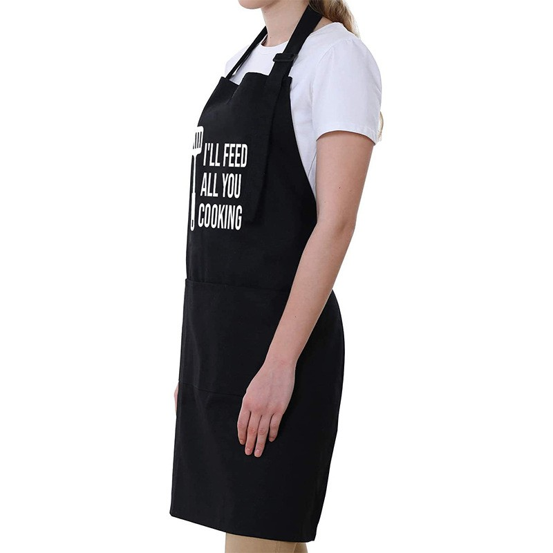 BBQ & Kitchen Multi-Pocket Graphic Apron with Adjustable Neck Strap – Water Resistant