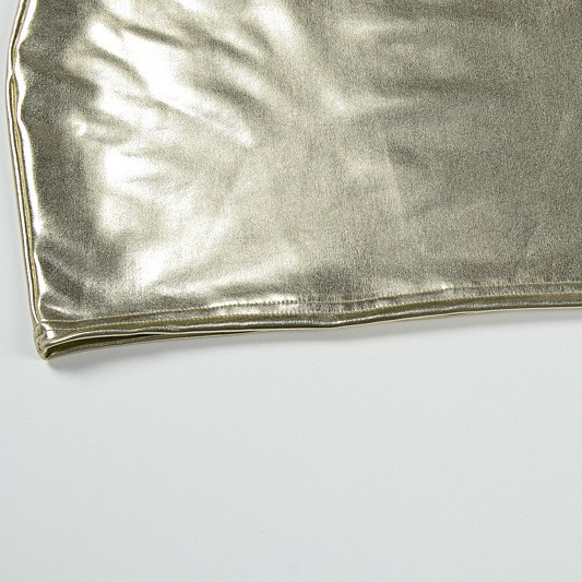 Cowl Neck Plunge Metallic Mini Dress