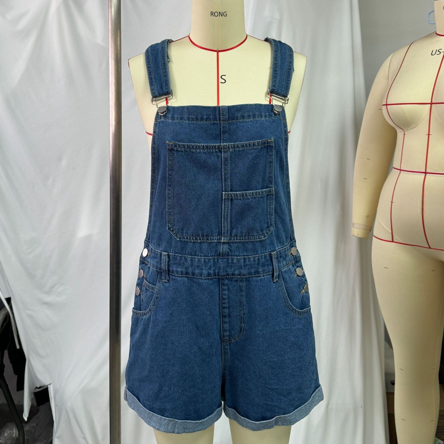 Women's Multi-Pocket Overall Shorts