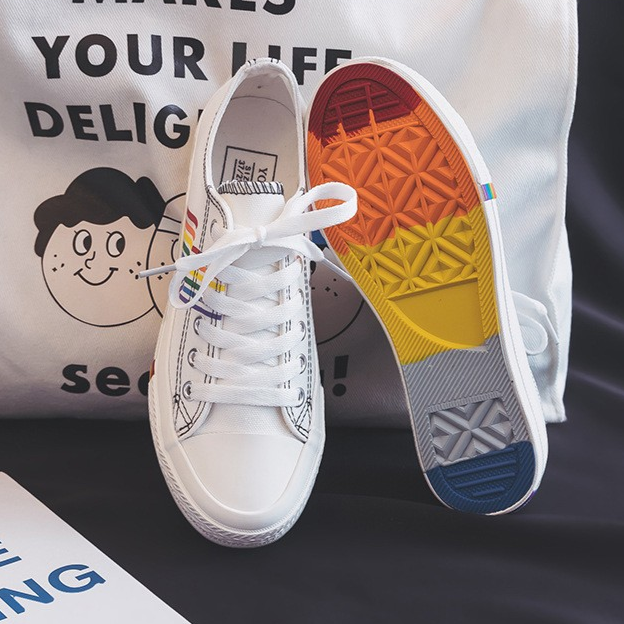 Women's Rainbow Canvas Sneakers