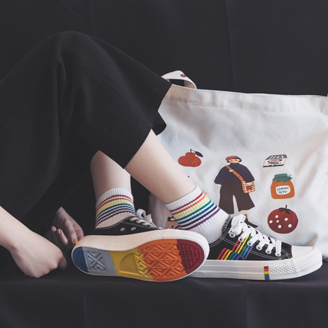 Women's Rainbow Canvas Sneakers