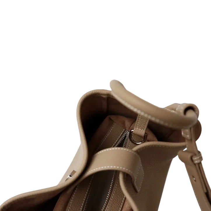 Elena Convertible Bucket Bag – Genuine Cowhide Leather
