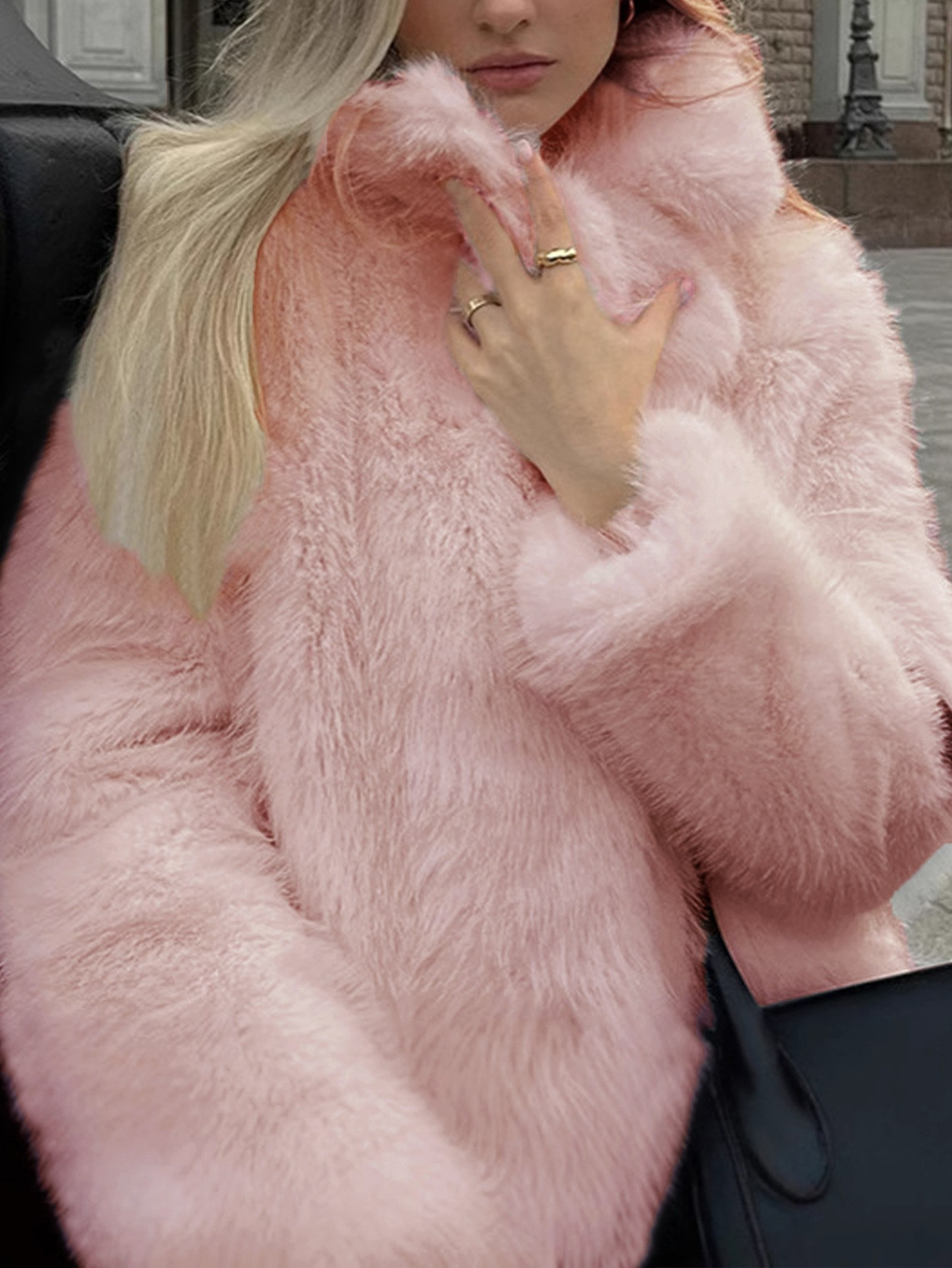 Faux Fur Mid-Length Coat