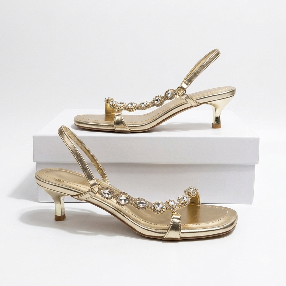 Rhinestone Stiletto Heel Sandals
